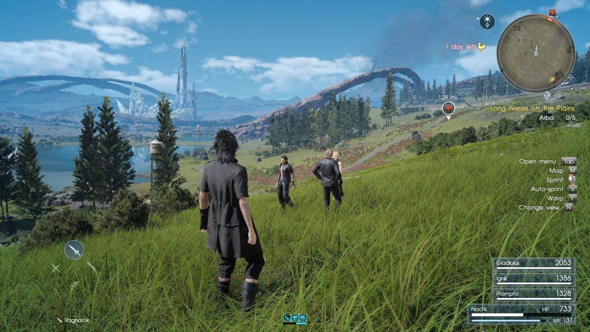 A screenshot of Final Fantasy 15 with DLSS enabled