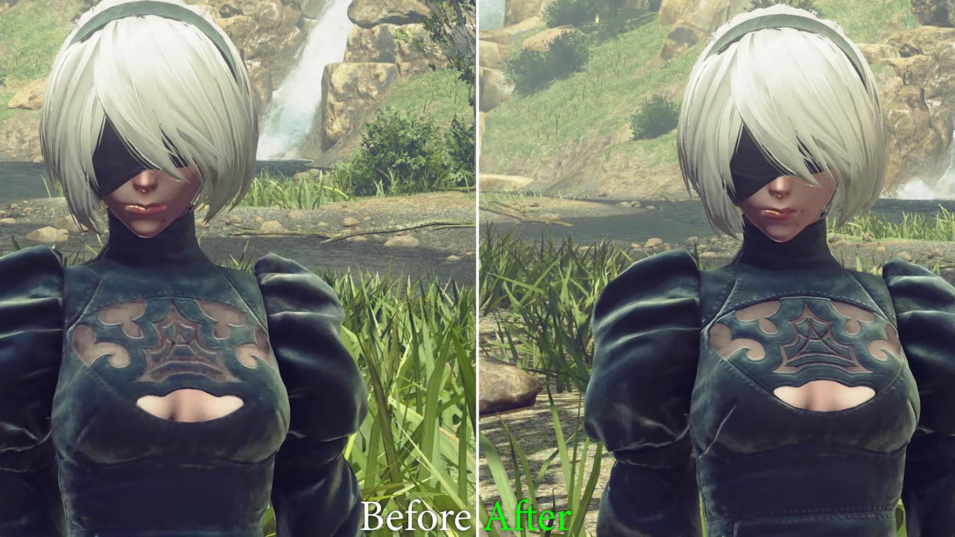Nier: Automata’s high-res texture pack is trying swish