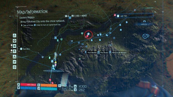 The first cube location on the map in Death Stranding.