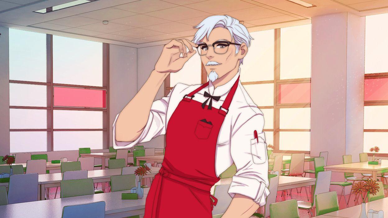 A screenshot from the ad game I Love You, Colonel Sanders