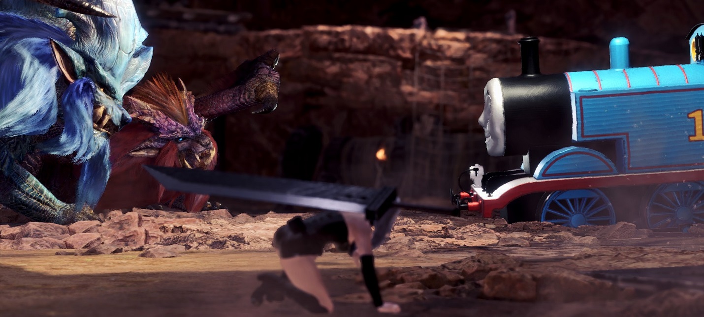 Паровозик Томас стал боссом в Monster Hunter: World благодаря моду