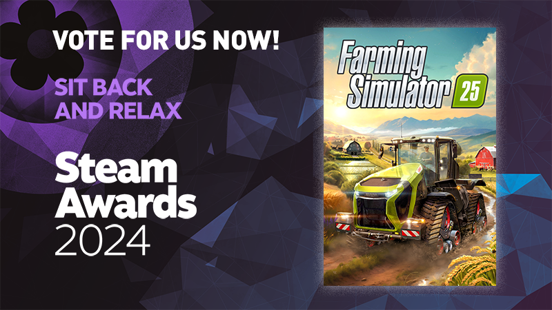 Проголосуйте сейчас за Farming Simulator 25 в категории «СИДЬ, РАССЛАБЬСЯ» Проголосуйте сейчас за Farming Simulator 25 в категории «СИДЬ, РАССЛАБЬСЯ»