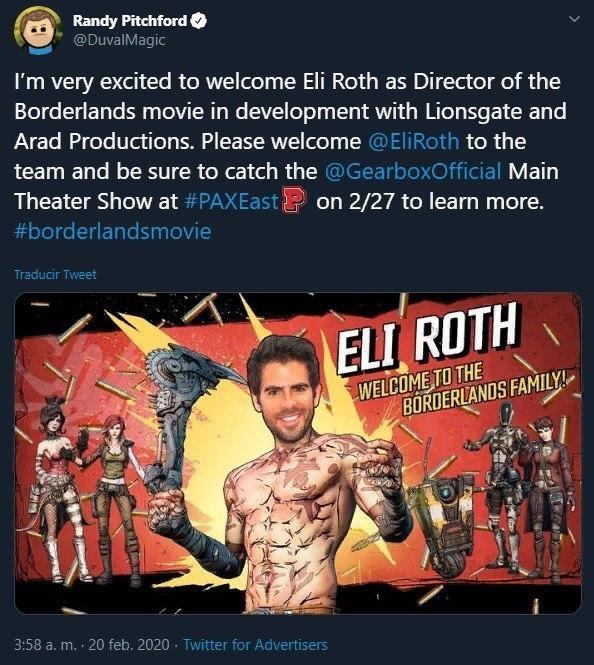 Режиссер культового триллера «Хостел» снимет фильм по мотивам Borderlands