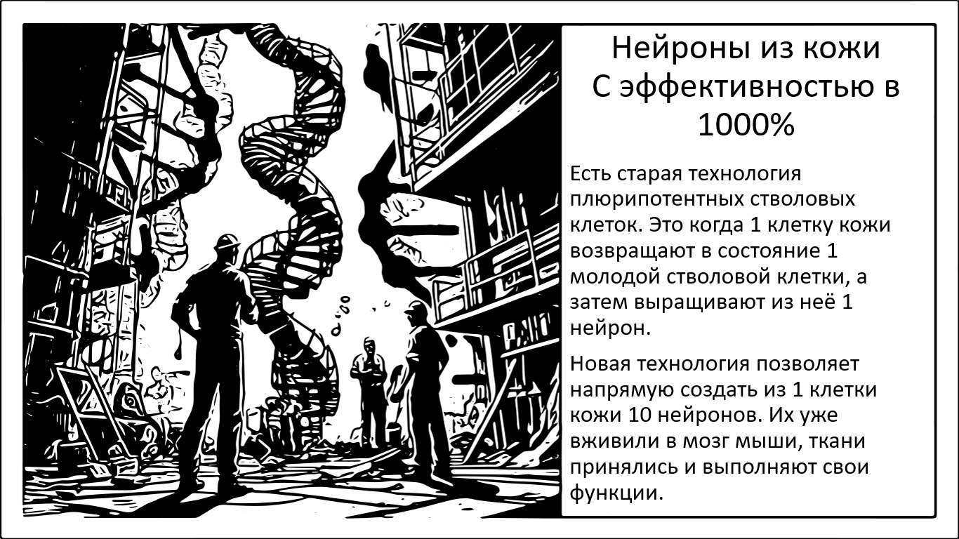 Преобразование кожных клеток в активные нейроны Преобразование кожных клеток в активные нейроны