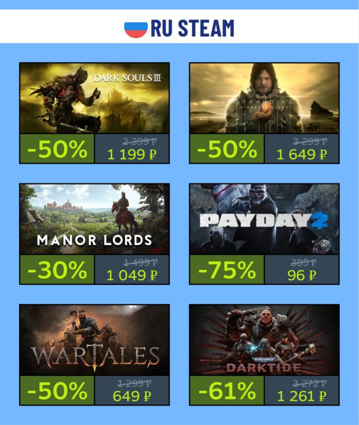 Скидки среди недели в KZ и РФ Steam + промокод на пополнение Steam
