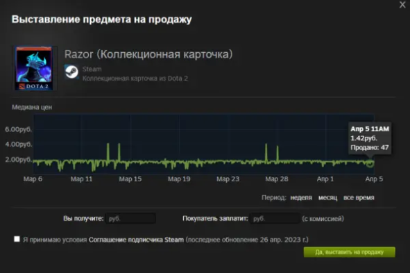 Пополнение счета Steam через продажу скинов 