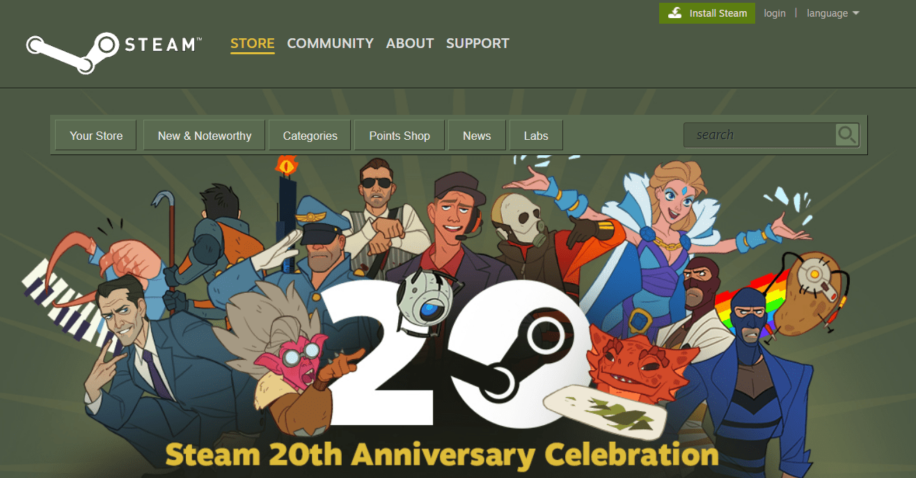 Компания Valve представила новый дизайн стартовой страницы Steam в честь двадцатилетия платформы