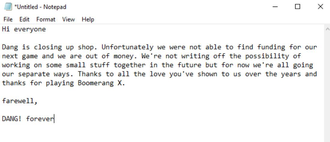 Студия, разработавшая Boomerang X, объявляет о закрытии из-за финансовых трудностей
