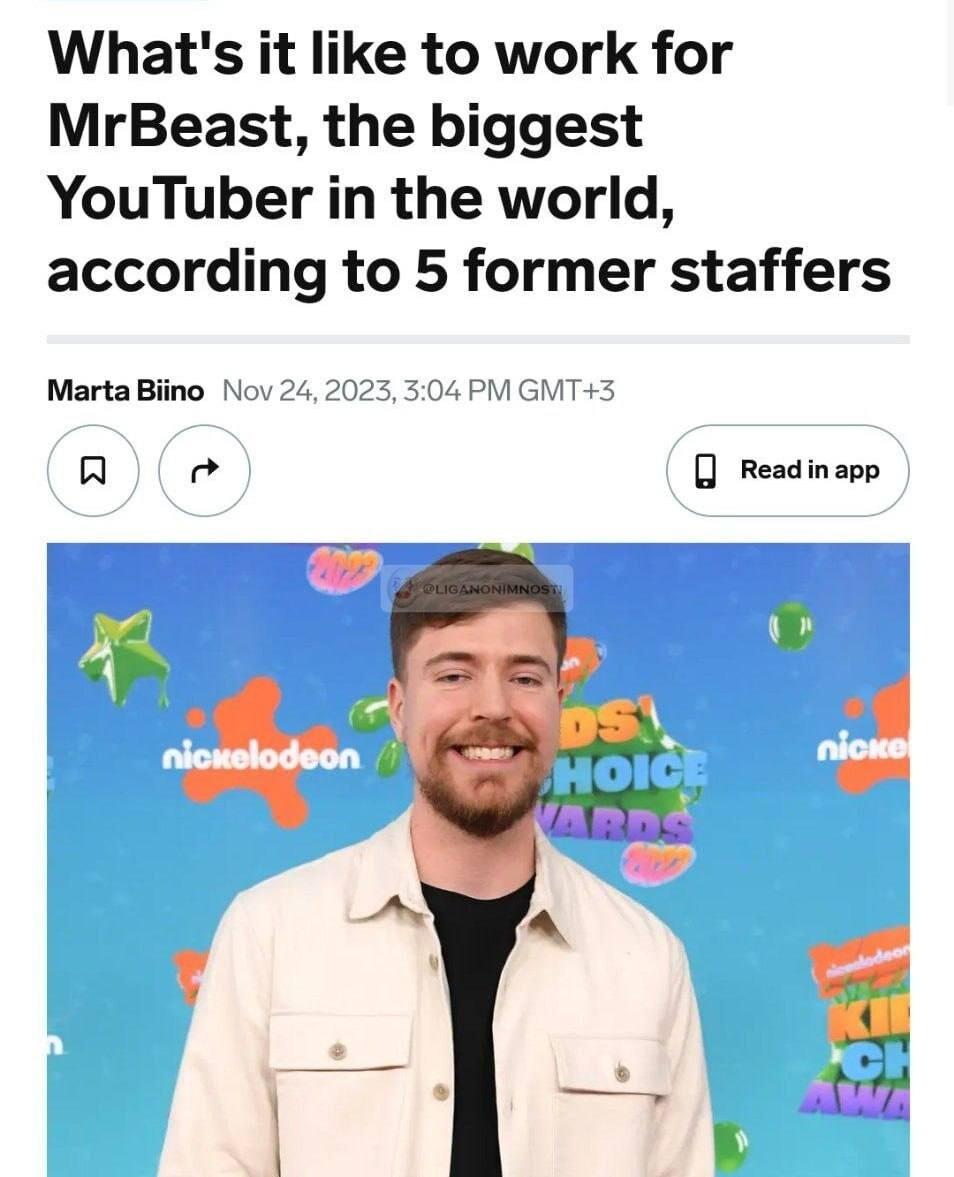 Работа у блогера MrBeast: откровения бывших сотрудников в интервью Business Insider