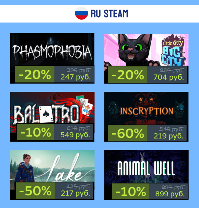 Скидки на выходных в KZ и РФ в Steam + промокод на пополнение