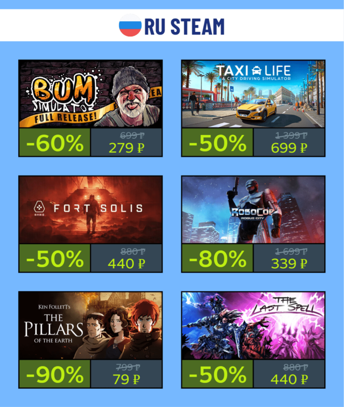 Скидки на выходных в KZ и РФ Steam + промокод на пополнение Steam