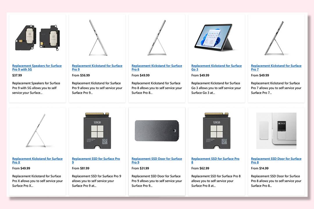 Начата продажа запчастей к планшетам и ноутбукам Surface со стороны Microsoft