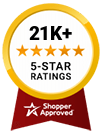 5 Star Excellence award from Shopper Approved for collecting at least 100 5 star reviews